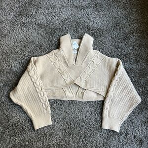 Free People Quarter Zip Cable Bolero
